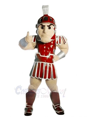 Red Spartan Trojan knight Sparty Mascot Costume