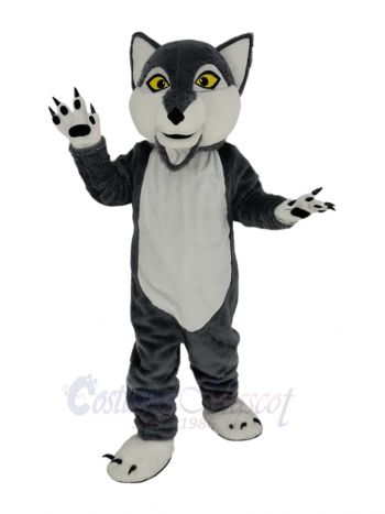 Long-haired Gray Wolf Mascot Costume Animal