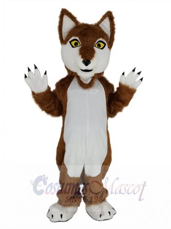 Brown Wolf Mascot Costume Animal