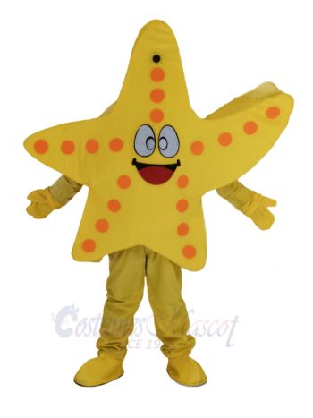 Yellow Starfish Mascot Costume Ocean