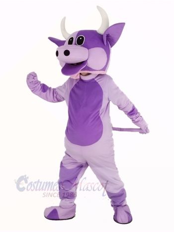 Purple Cow Mascot Costume Animal