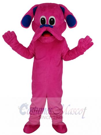 Cute Magenta Dog Mascot Costume Cartoon