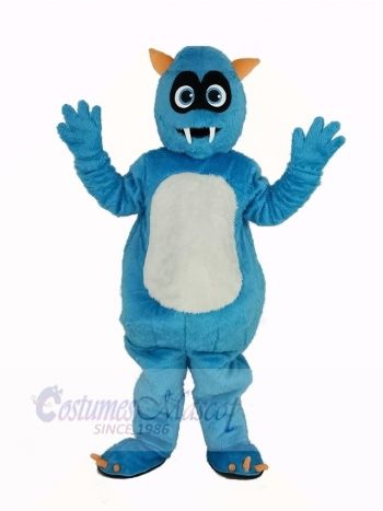 Fluffy Blue Monster Mascot Costume