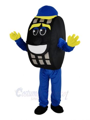 Blue Auto Tyre Cab Tire Mascot Costume