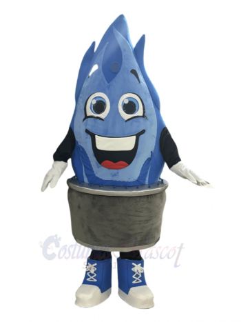 Blue Flame Mascot Costume