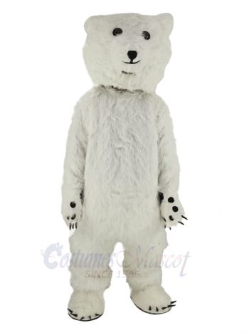 White Fluffy Polar Bear Mascot Costume Animal