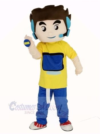 Earphone Computer Boy Mascot Costume People