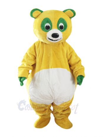 Yellow Bear with Green Eyes Mascot Costumes