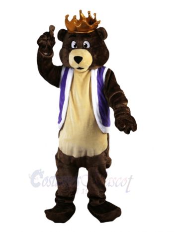 Dark Brown King Bear Mascot Costumes