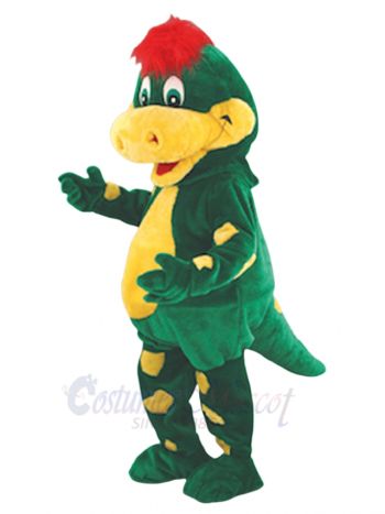 Green Dinosaur with Yellow Belly Mascot Costumes