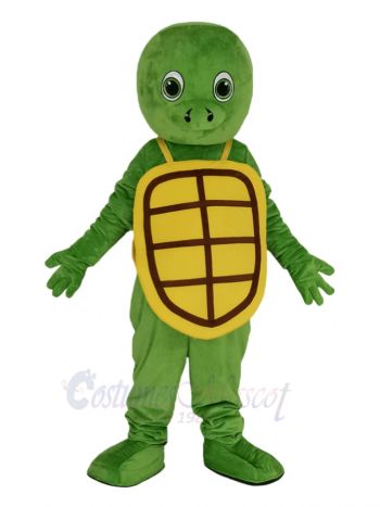 Happy Green Turtle Mascot Costume Animal