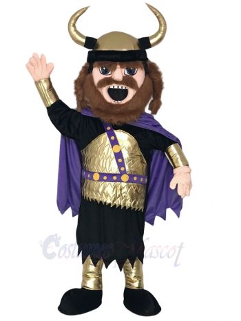 Fierce New Viking Mascot Costume with Purple Cloak