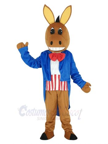 Patriotic Donkey Mascot Costume Animal