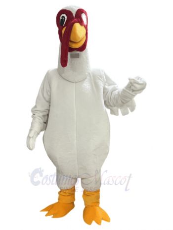 White Fat Turkey Mascot Costume Animal