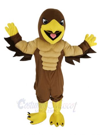 Brown Muscle Eagle Bird Mascot Costume Animal