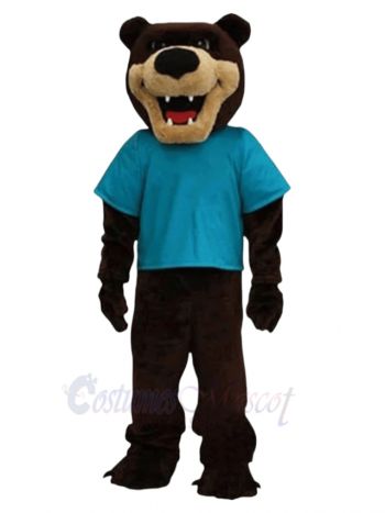 Sharp Teeth Grizzly Bear Mascot Costume