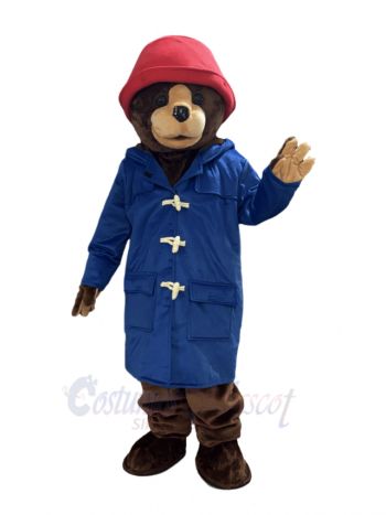 Brown Bear with Red Hat Mascot Costume