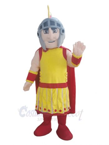 Gold and Maroon Spartan Mascot Costume People