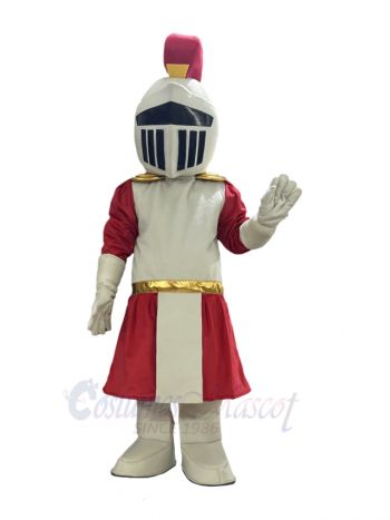 Wine Red and Golden Knight Mascot Costume