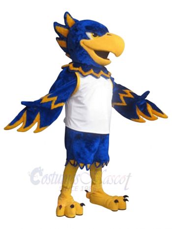 Blue and Golden Hawk Mascot Costume