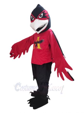 Black and Maroon Raven Bird Mascot Costume Animal