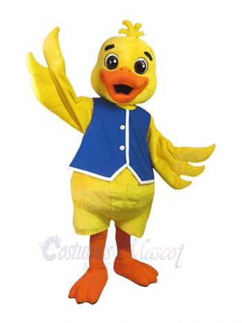 Duck in Blue Vest Mascot Costume