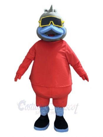 Duck with Blue Mouth Mascot Costume Animal