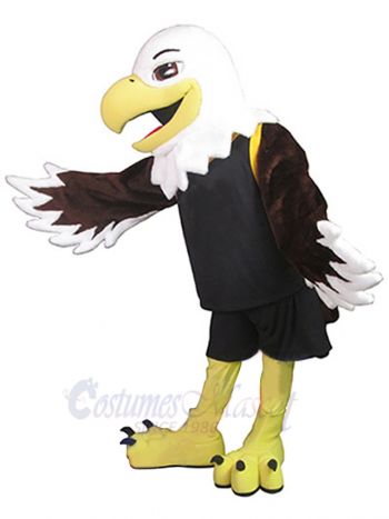 Happy Brown Eagle Mascot Costume