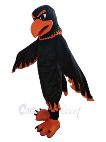 Black and Orange Hawk Mascot Costume Animal