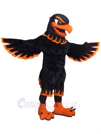 Black and Orange Hawk Mascot Costume