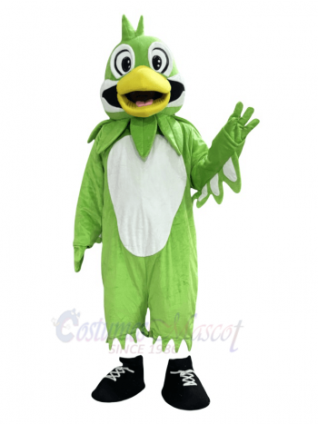 Happy Green Bird Mascot Costume Animal